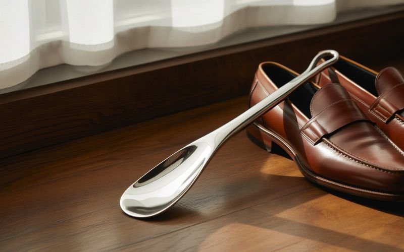 shoe horn and borwn shoes